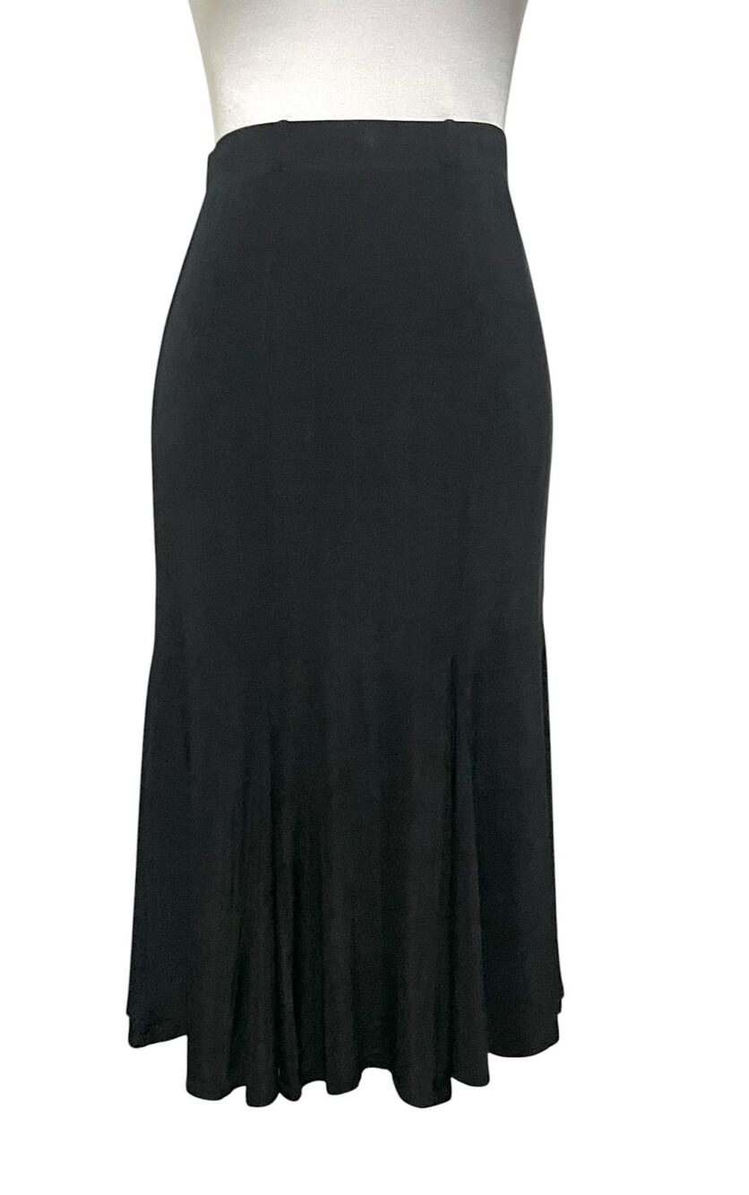 Chicos Travelers Skirt Black Slinky Elastic Waist Long Midi Pull On Womens 1X
